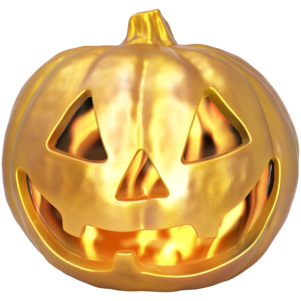 Flaming Metallic Pumpkin