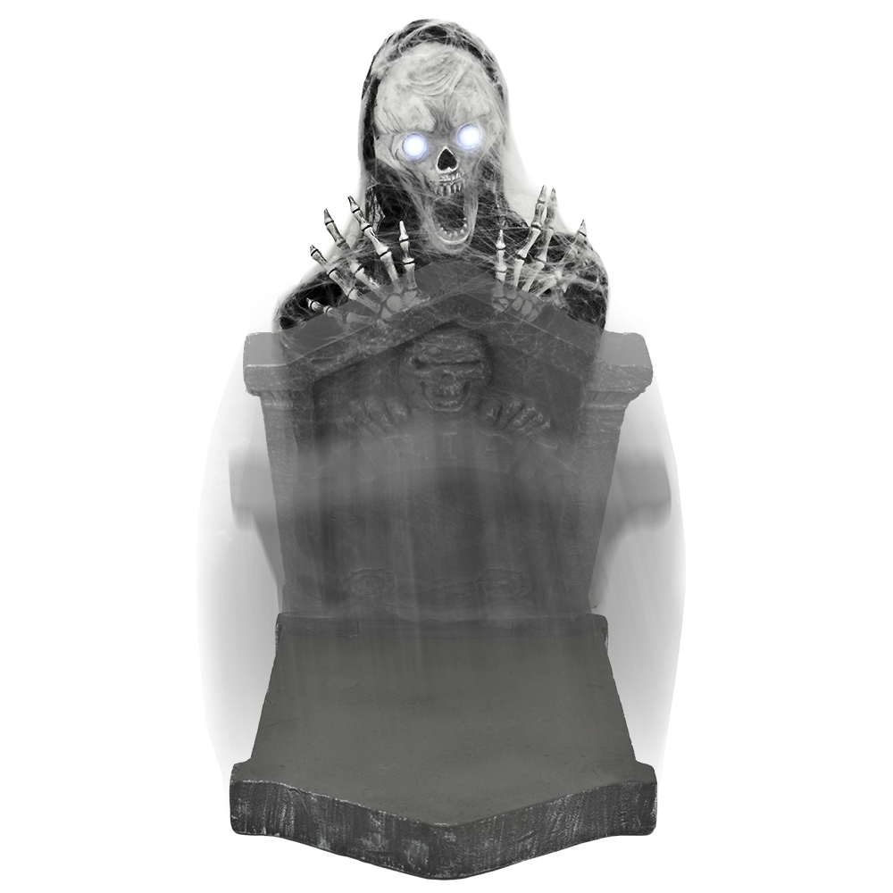 Jump Scare Skull and Tombstone Animated Decoration